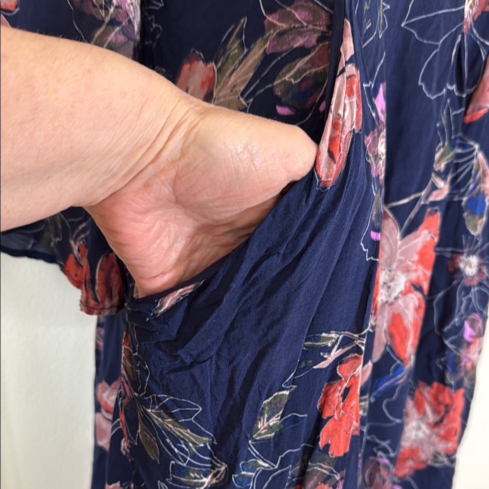 Free People Eyes on You Floral and Navy High-Low Dress SKU0339 - Picture 4 of 11